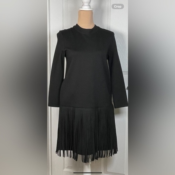 GIRL KAIYL ~ Black Fringed‎ Dress ~ Small - Picture 4 of 7